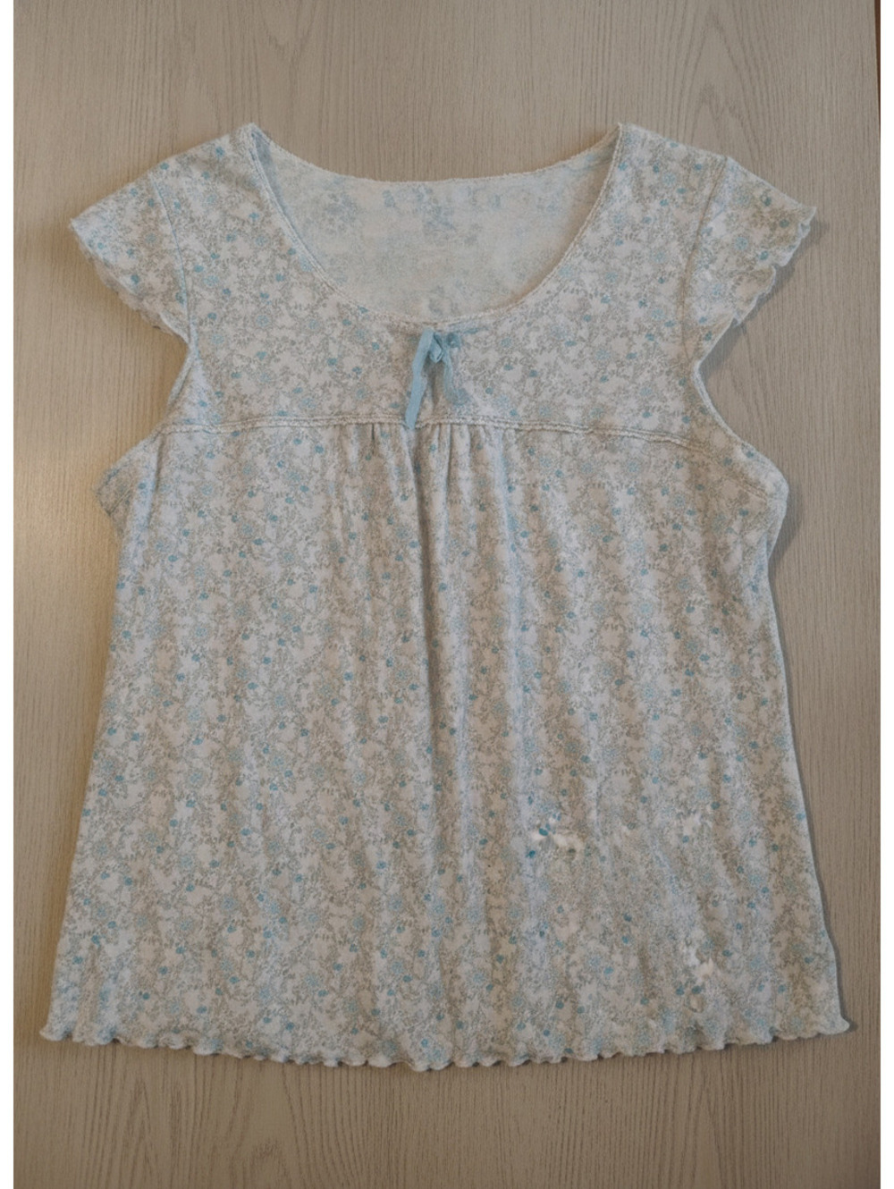 Karen Neuburger Encore Blue Floral Sleep Shirt / Lounge Top XL